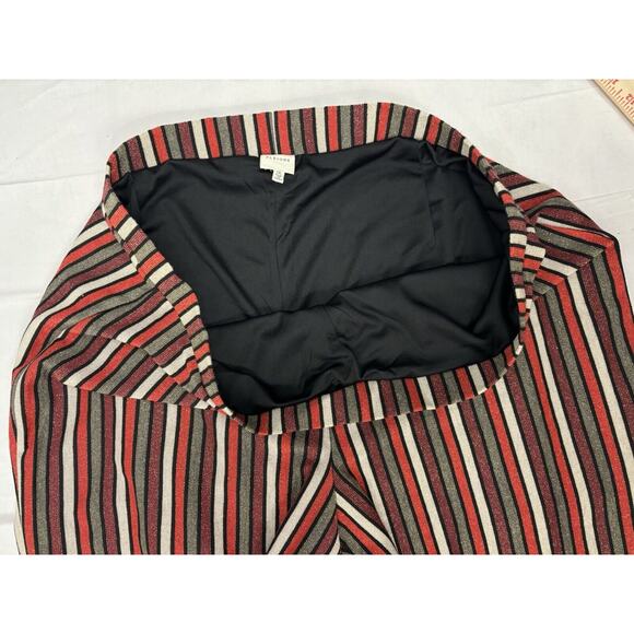 Anthropologie Pleione Wide Leg Stripe Cropped Pant Sparkle Elastic Waist 2X - Picture 6 of 11